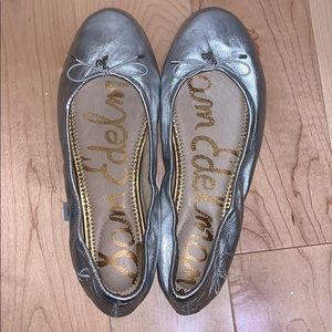 Sam Edelman metallic silver ballet flats